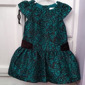 Formal emerald and black toddler dress